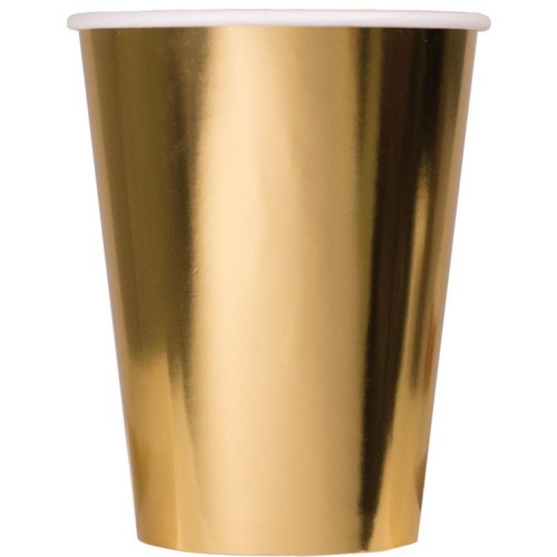 Gold Foil Paper Cups Pack of 8