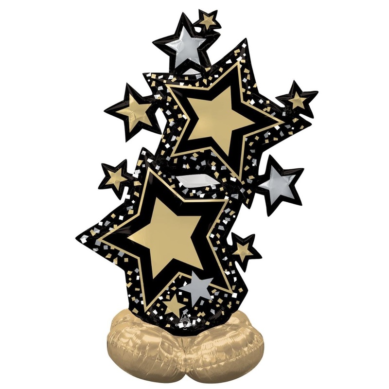 Gold Stars Cluster Airloonz Balloon 59Inches