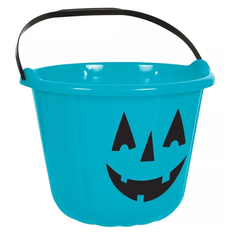 Halloween Teal Jack O' Lantern Treat Bucket