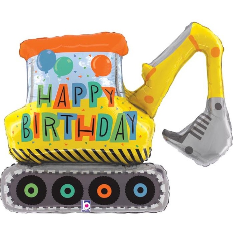 Happy Birthday Construction Excavator Foil Balloon 31Inches