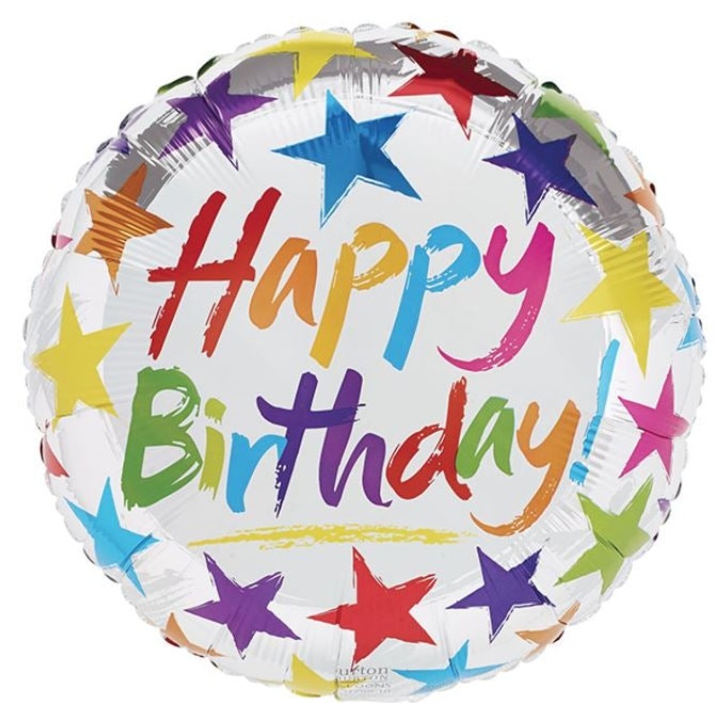 Happy Birthday Stars Foil Balloon 17Inches