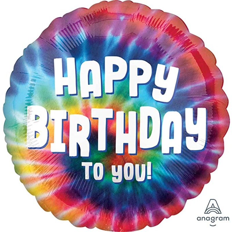 Happy Birthday Tie Dye Foil Balloon 18Inches