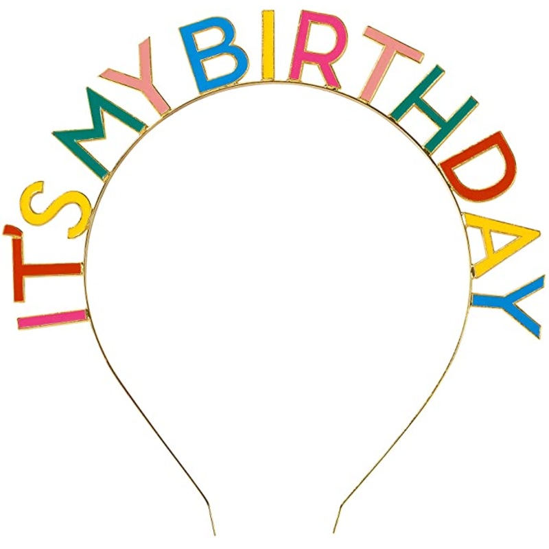 Rainbow It's My Birthday  Metal Headband