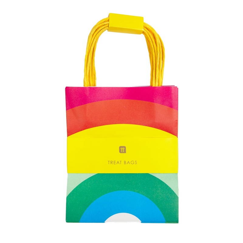 Rainbow Treat Bags With Handles Pack of 8