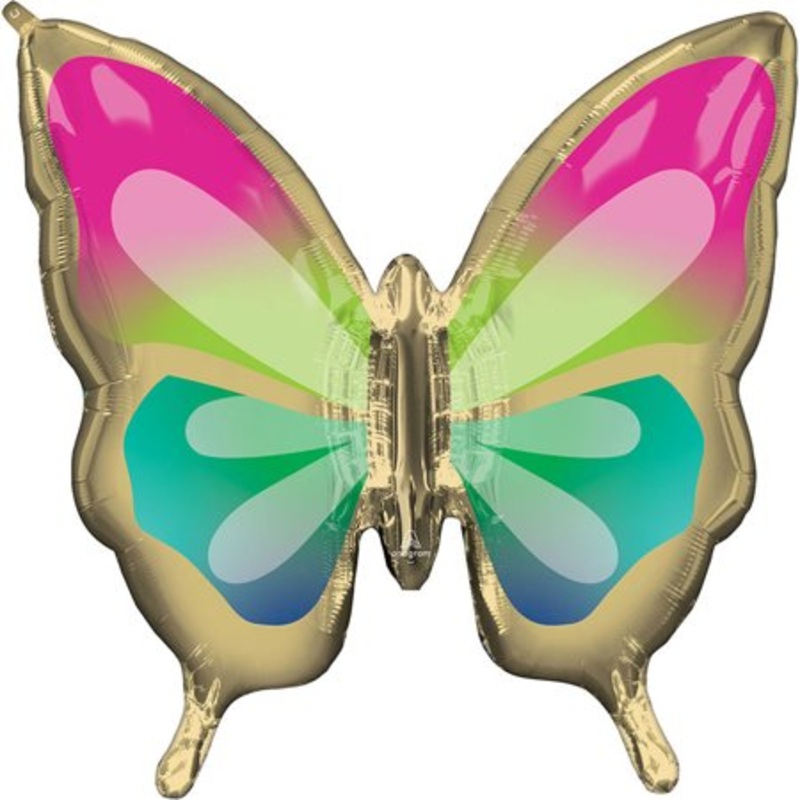 Tropical Butterfly Foil Balloon 30Inches