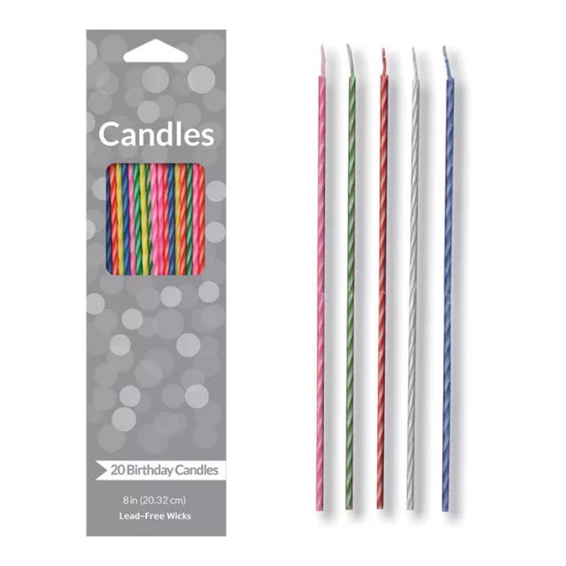 Two Toned Party Candles Pack of 20