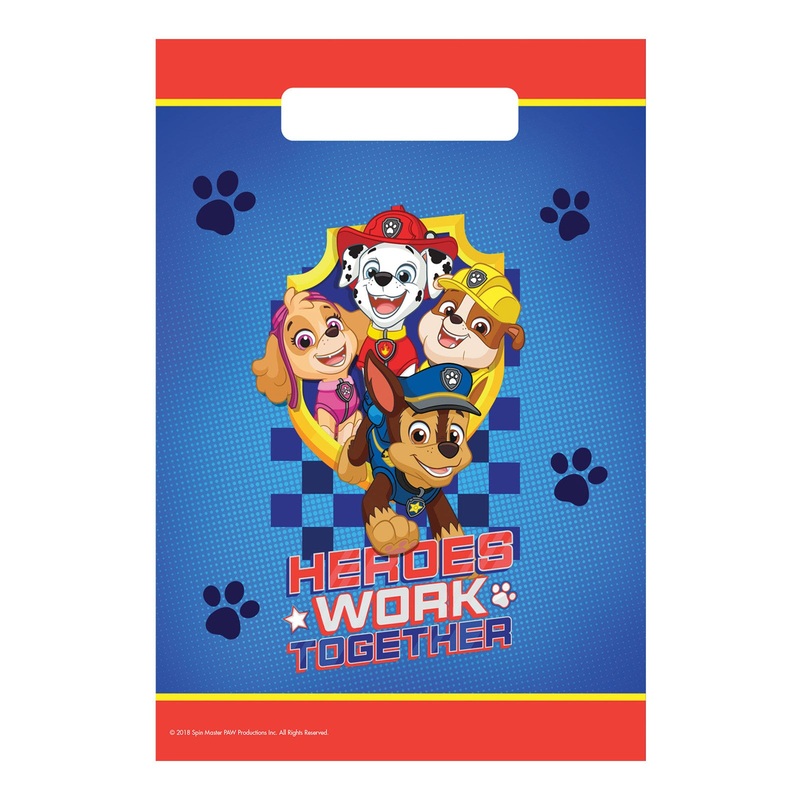 8 Paw Patrol Plastic Party Bags