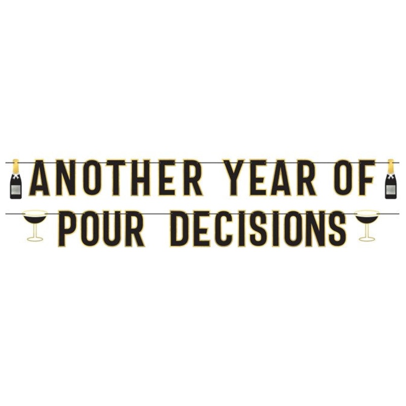 Another Year of Pour Decisions Letter Banner Set of 2