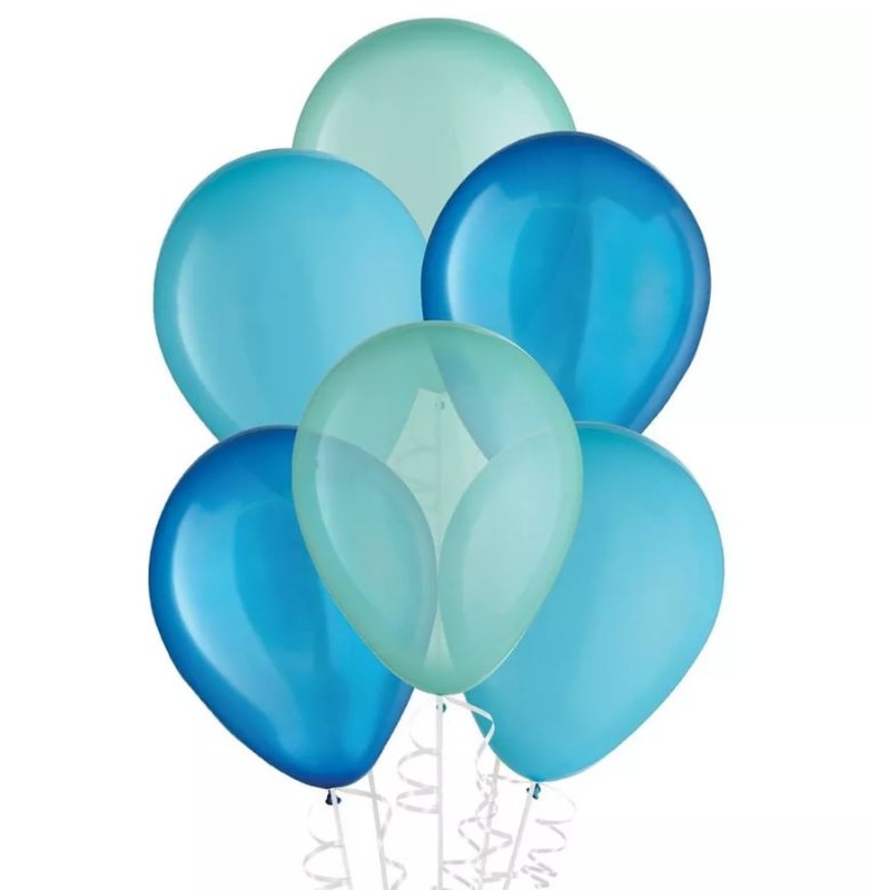 Aqua Blue Latex Balloons 11Inches Assorted Pack of 15