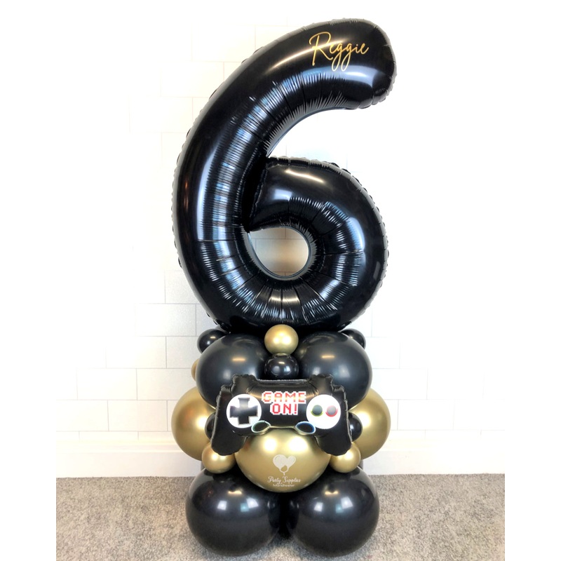 COLLECTION ONLY - GAME ON Black Number Tower Personalised with a Name