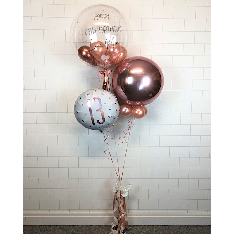 COLLECTION ONLY - Personalised Clear Bubble Balloon Bouquet