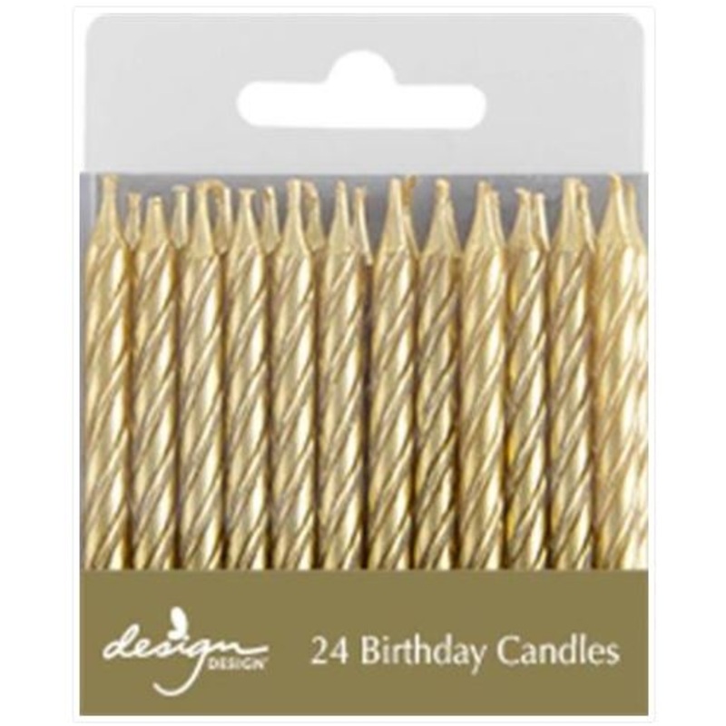 Gold Twist Candles Pack of 24