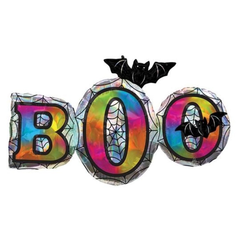 Halloween Boo Iridescent Foil Balloon 35Inches