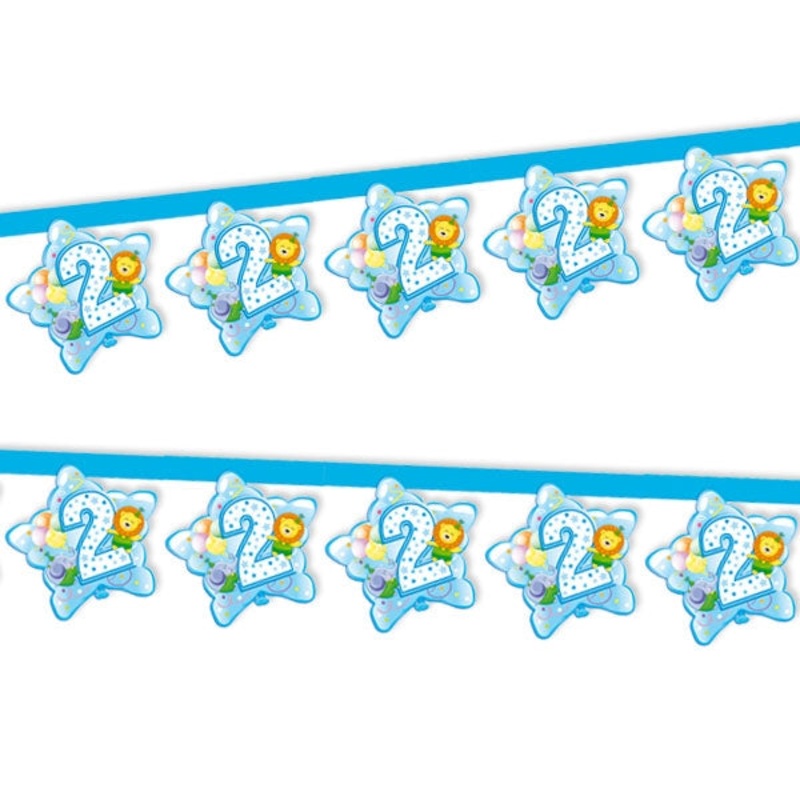 Happy 2Nd Birthday Blue Banner