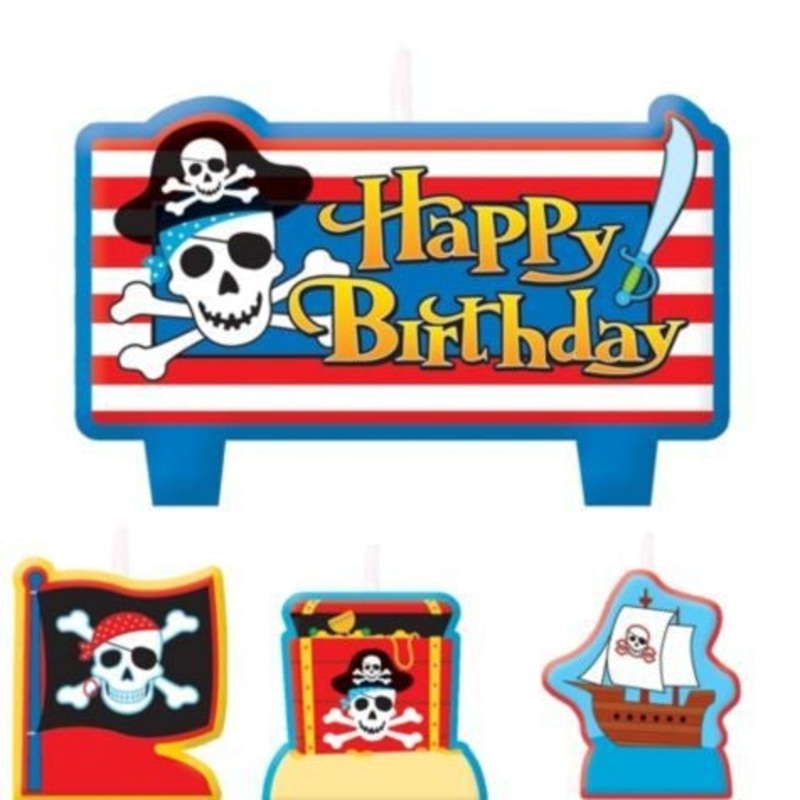 Pirate Candles Pack of 4
