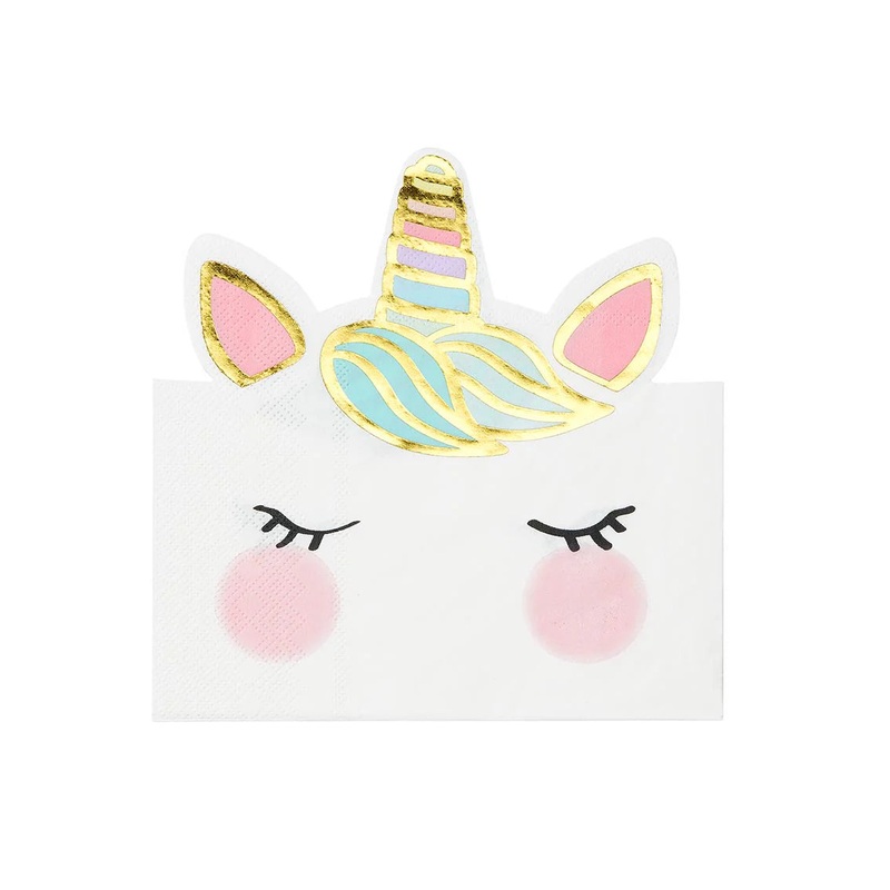 We Heart Unicorn Shaped Napkin Pack of 20