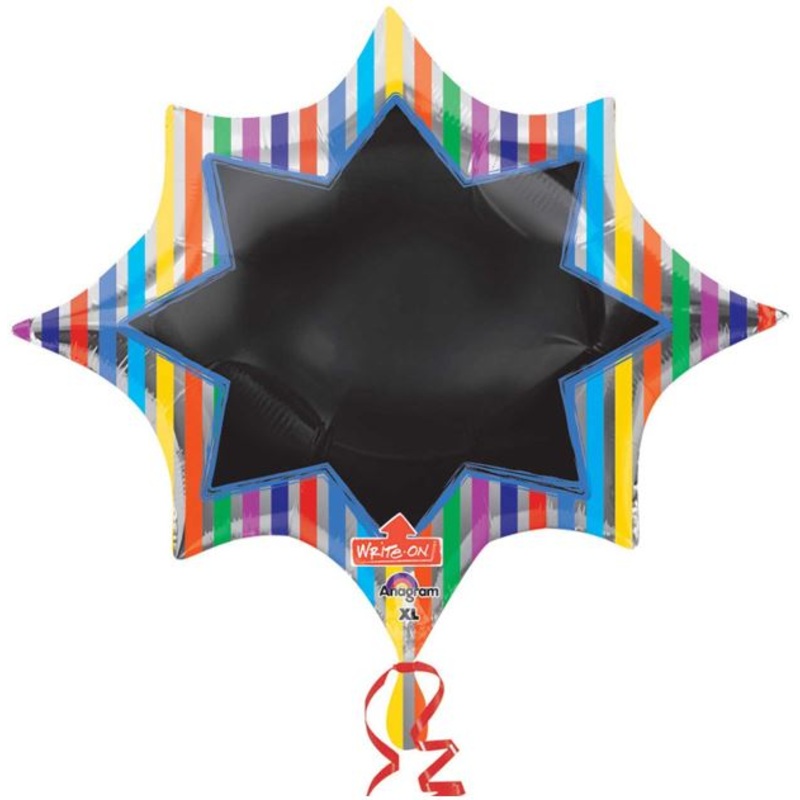 Write-On Stripe Burst Foil Balloon 35Inches