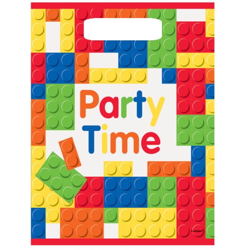 8 Building Block Plastic Party Bags
