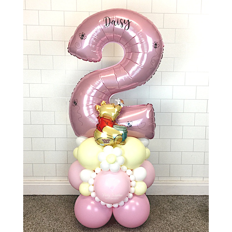 COLLECTION ONLY - Pink Number Tower Personalised with a Name & Bee Design