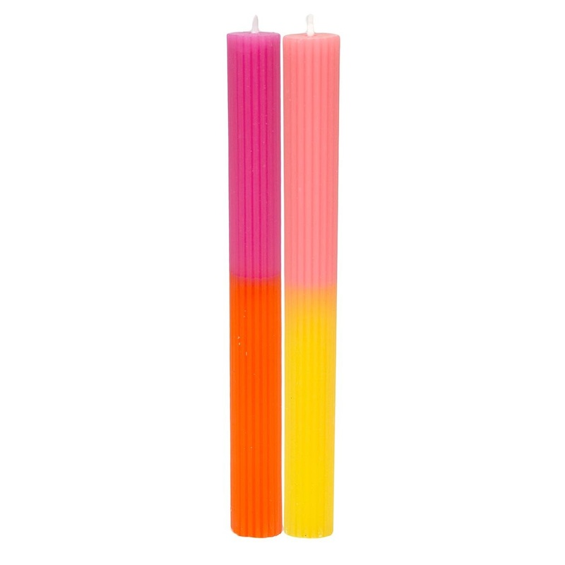 2 Tone Ombre Pink  Dinner Candles