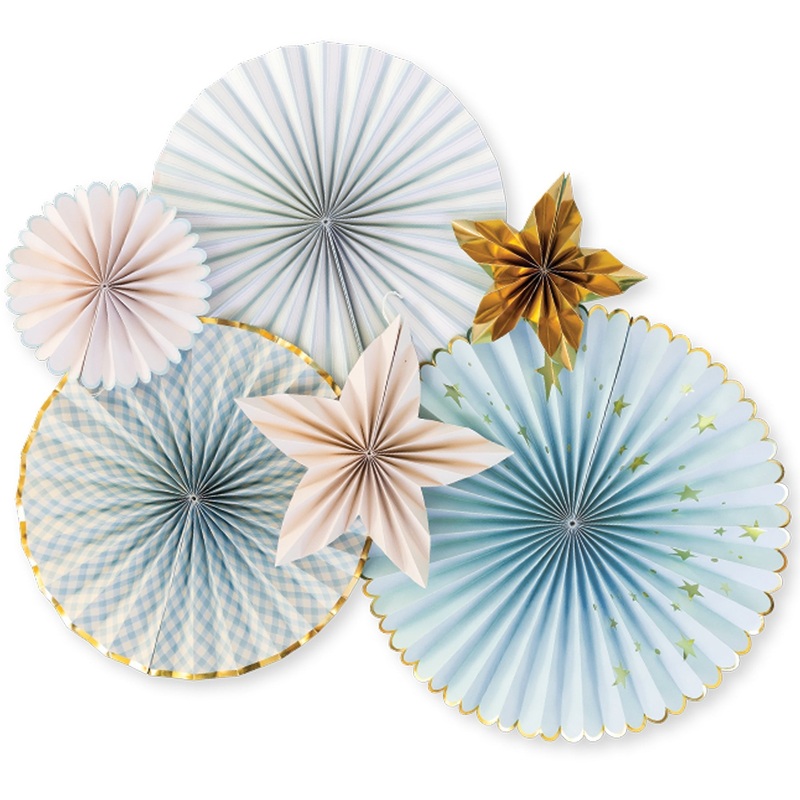 Baby Blue Fan  Backdrop Set (6PC)