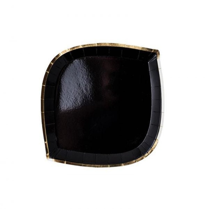 Black & Gold  Dessert / Side Plates (8)