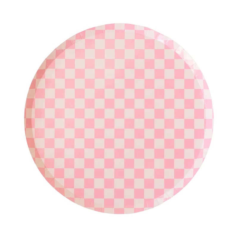 Check It! Tickle Me Pink  Dinner Plates  (8)