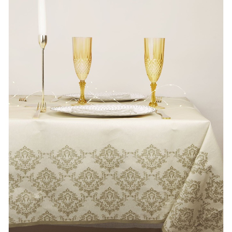 Damask Festive Gold  Table Cover (1.8m)