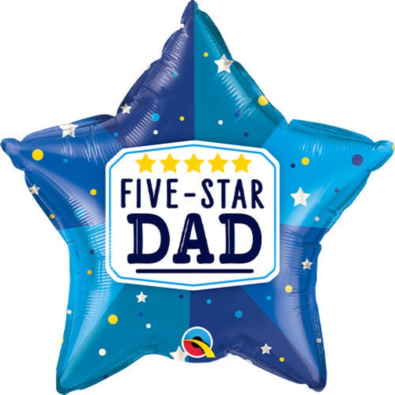 Five Star Dad  20" Inflated Foil Balloon