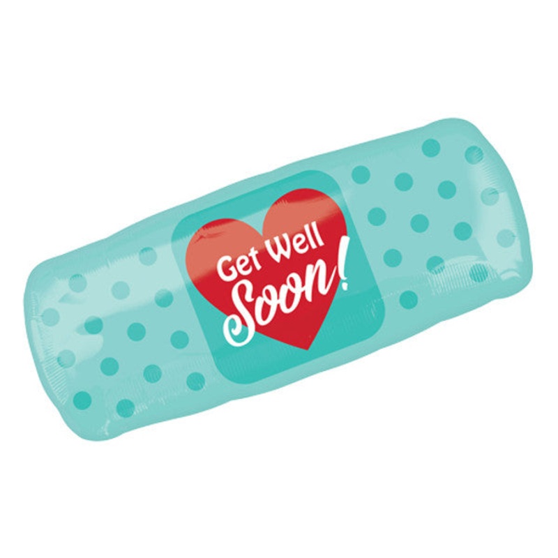 Get Well Soon Plaster  Foil Balloon 29" wide