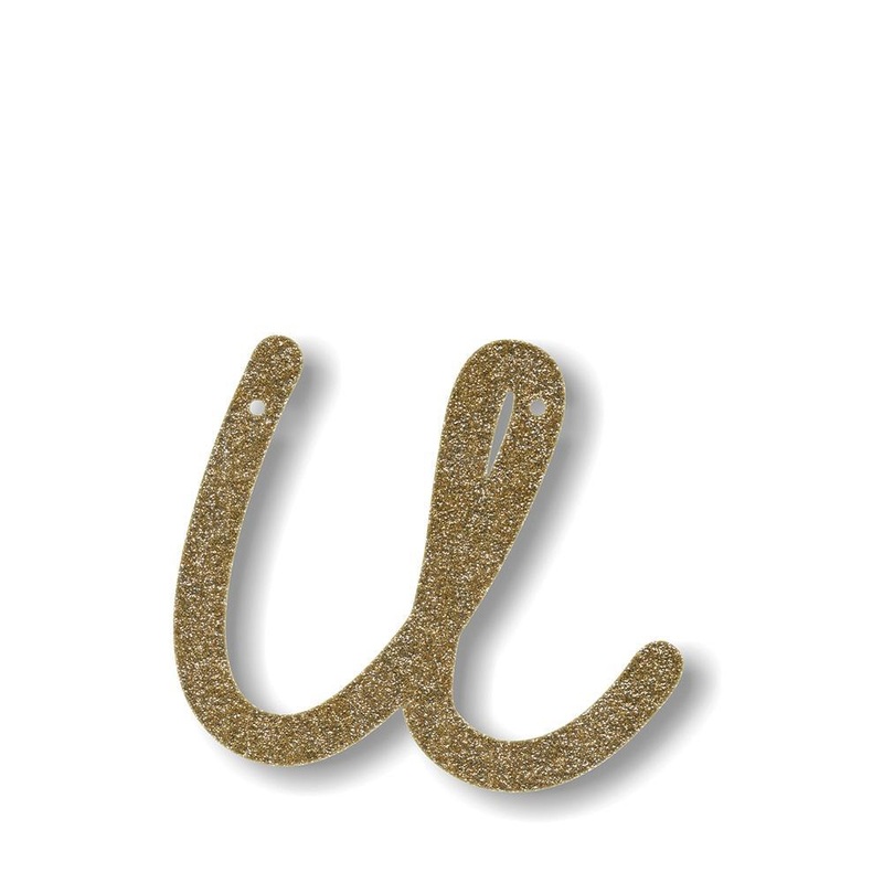 Gold Glitter Acrylic U Bunting
