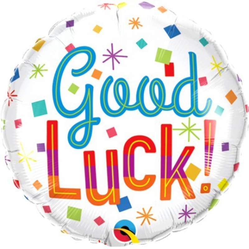 Good Luck  Colourful Confetti  Inflated Balloon