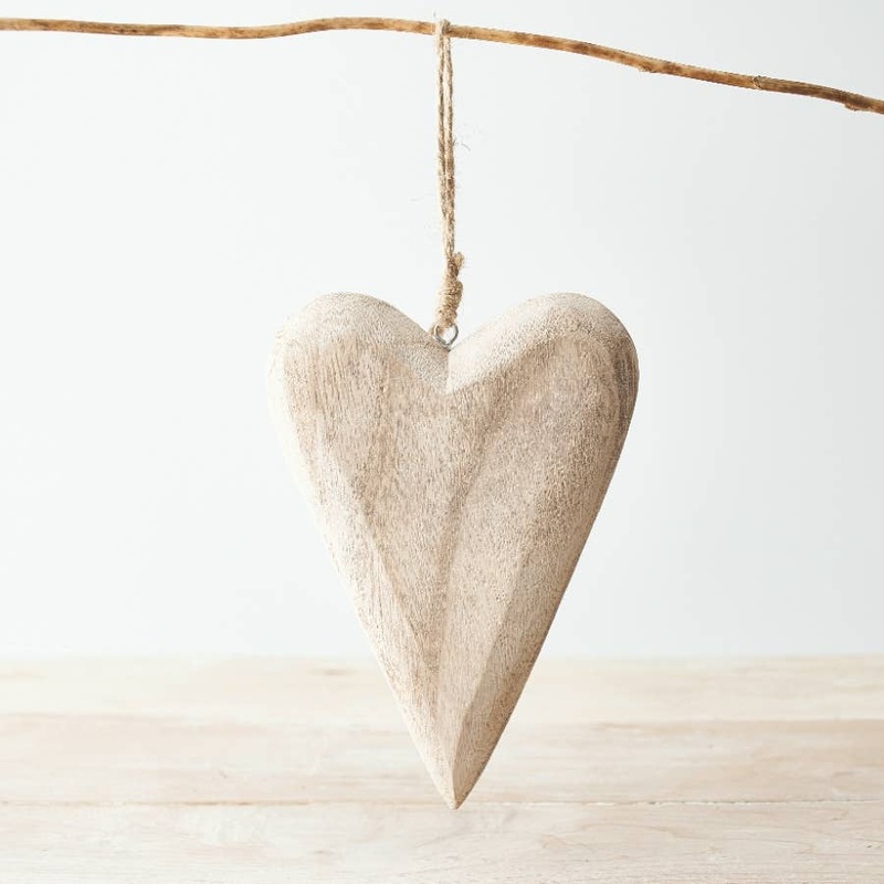 Large Rustic  Hanging Heart 18.7cm