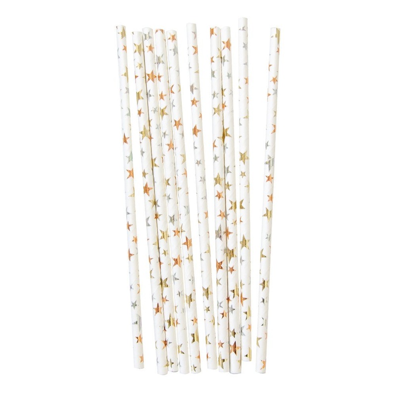 Metallic Stars  Paper Straws (30)