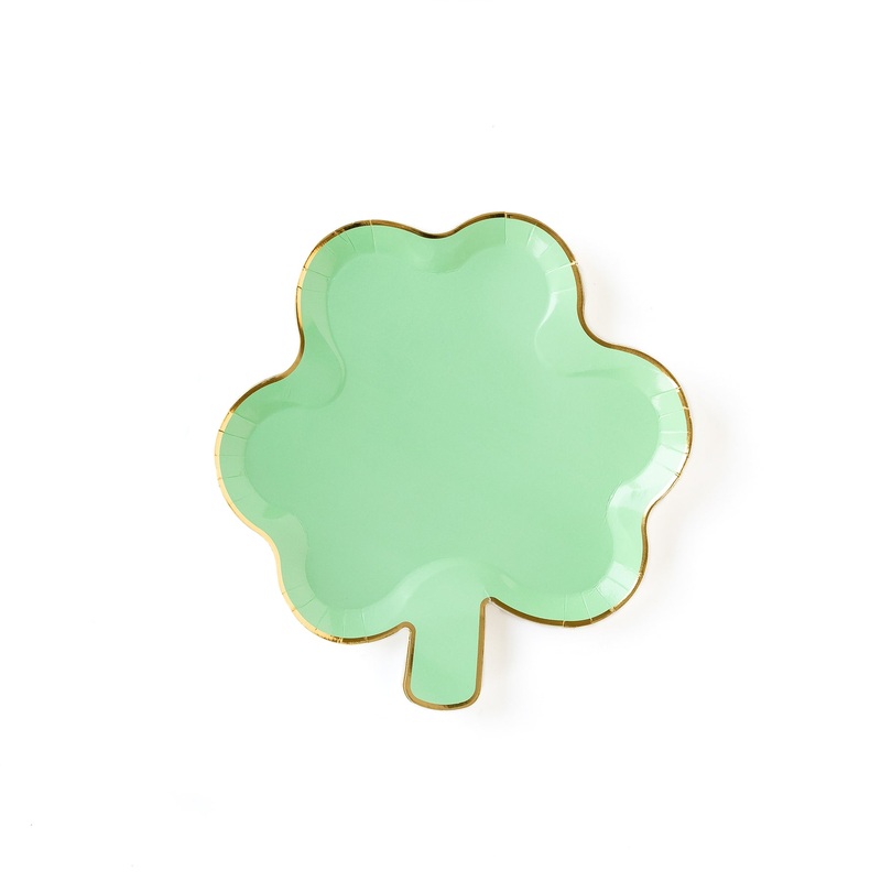 Pastel Green  Shamrock Plates (8)