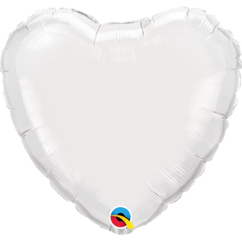 Personalised White  Heart Balloon