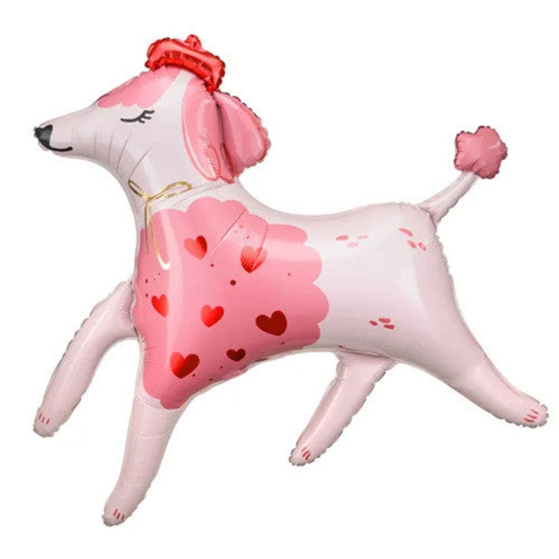 Pink Love Poodle  Foil Balloon 105cm wide