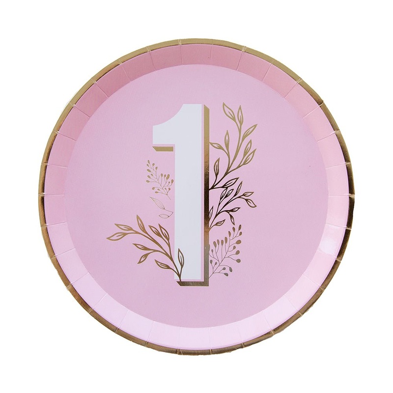 Pink Onederland Dinner Plates (8)