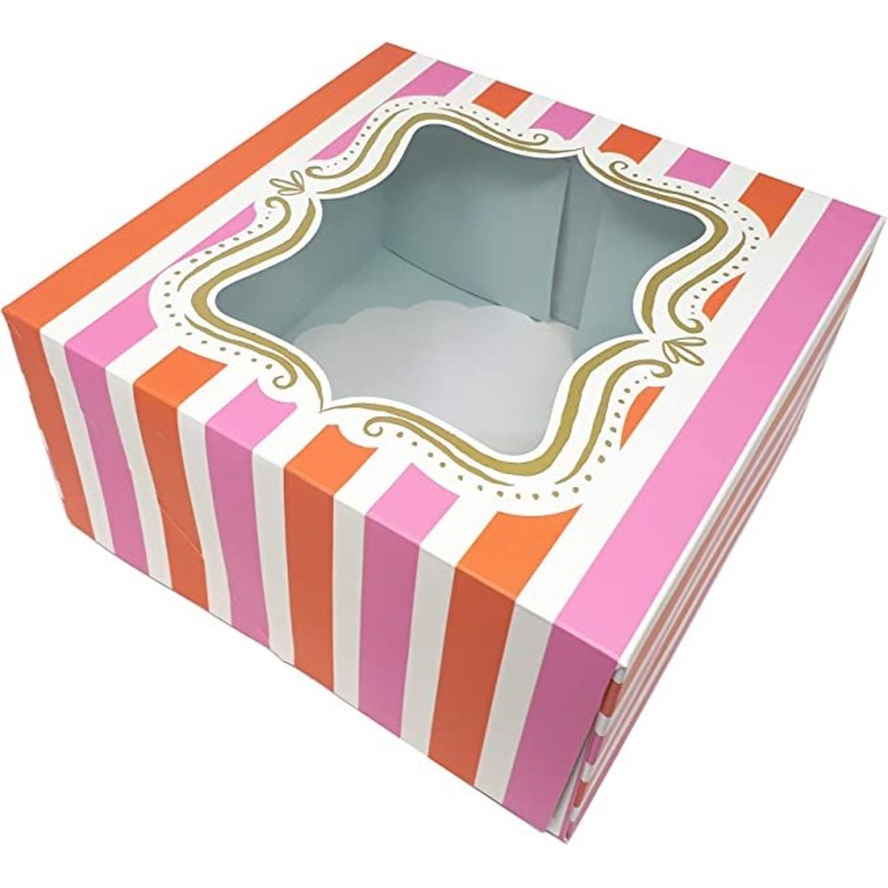 Pink & Red Striped  Large Bakery Boxes (2)  By Meri Meri