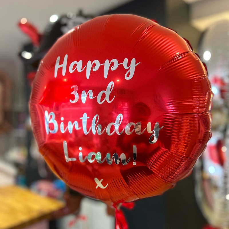 Red  Round Personalised Foil Balloon