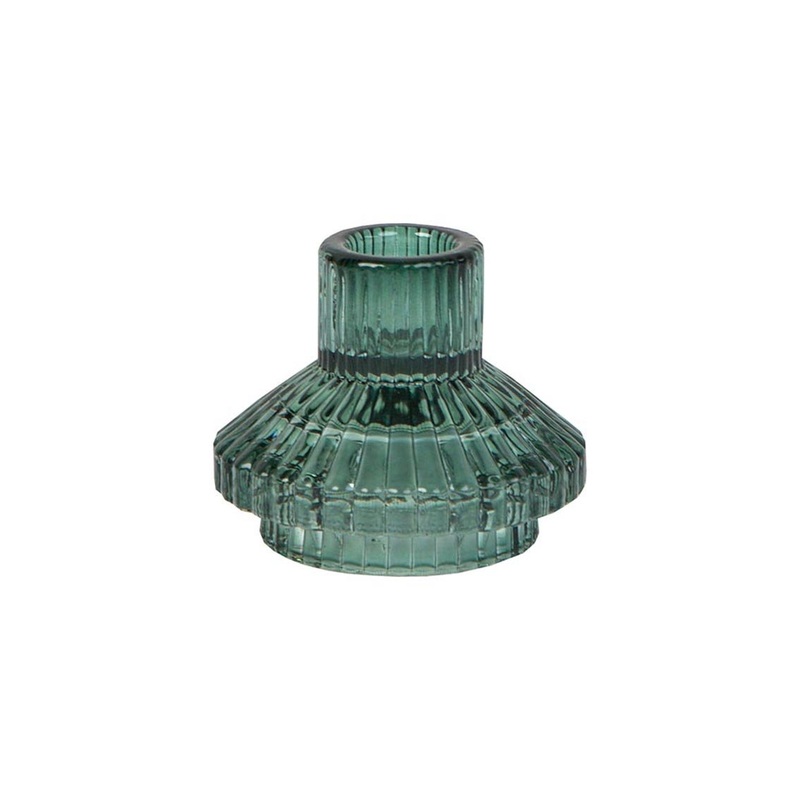 Sage Green Geometric  Glass Candle Holder