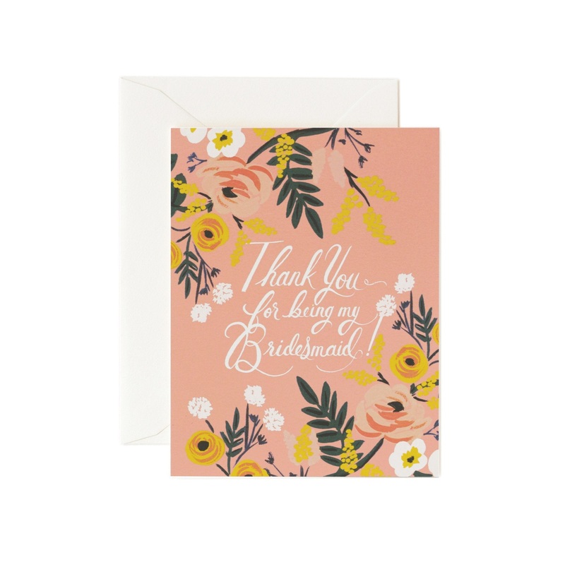 Thank You  Bridesmaid Card