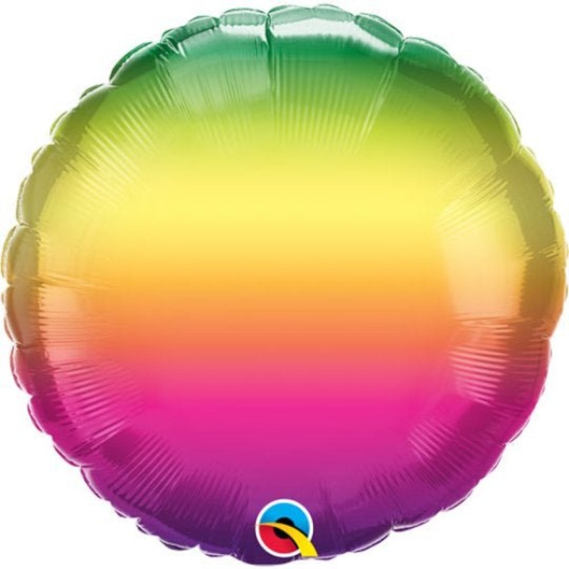 Vibrant Ombr  Round Personalised Foil Balloon