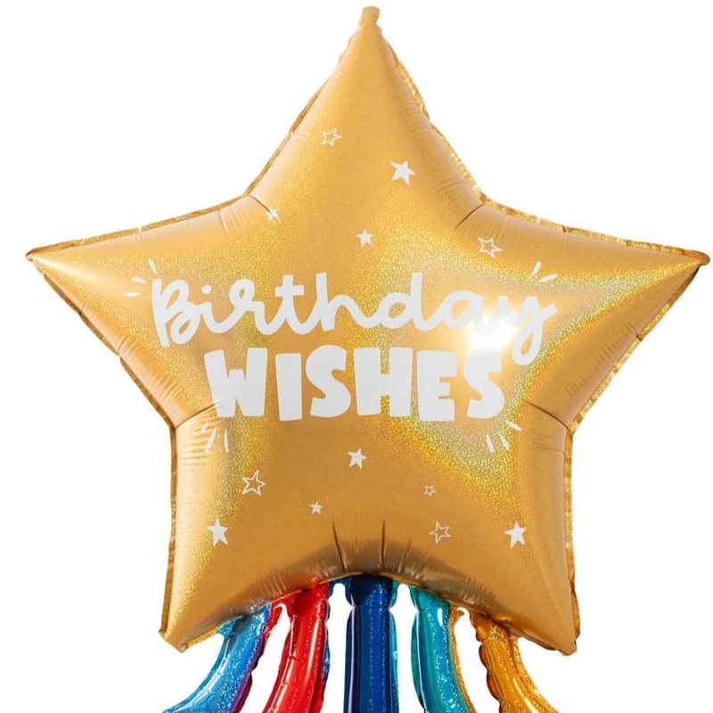 XL Birthday Wishes Gold Star   36" / 91cm Foil Balloon