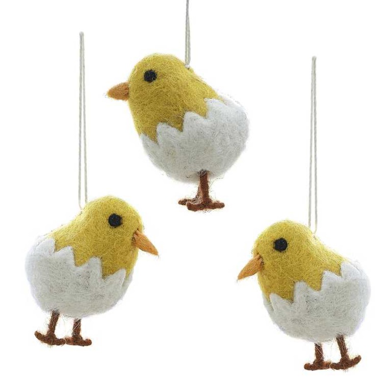 3 Felt Chick Decorations