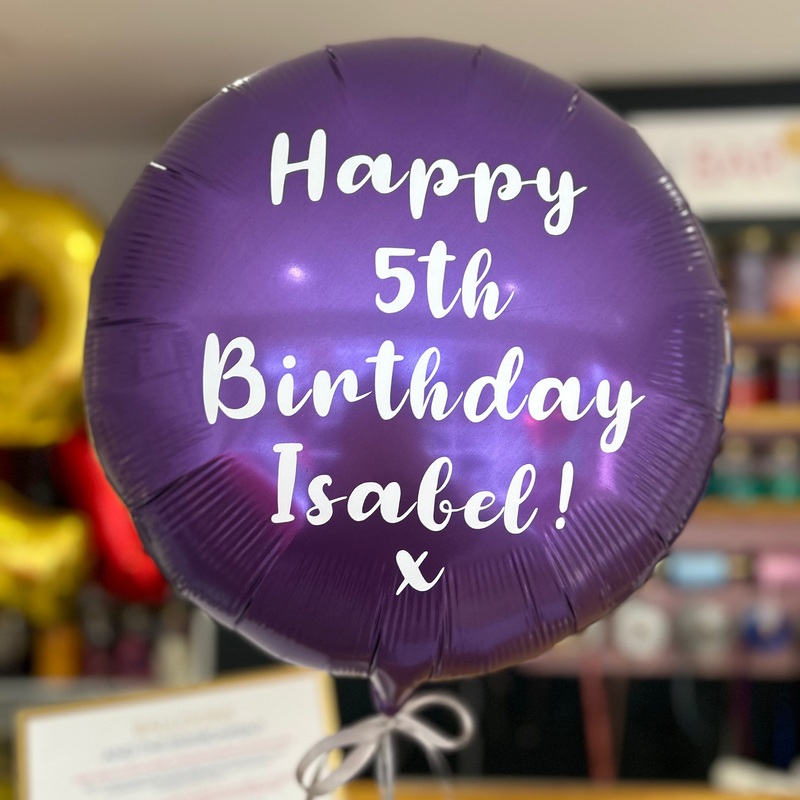 Chrome Purple  Round Personalised Foil Balloon