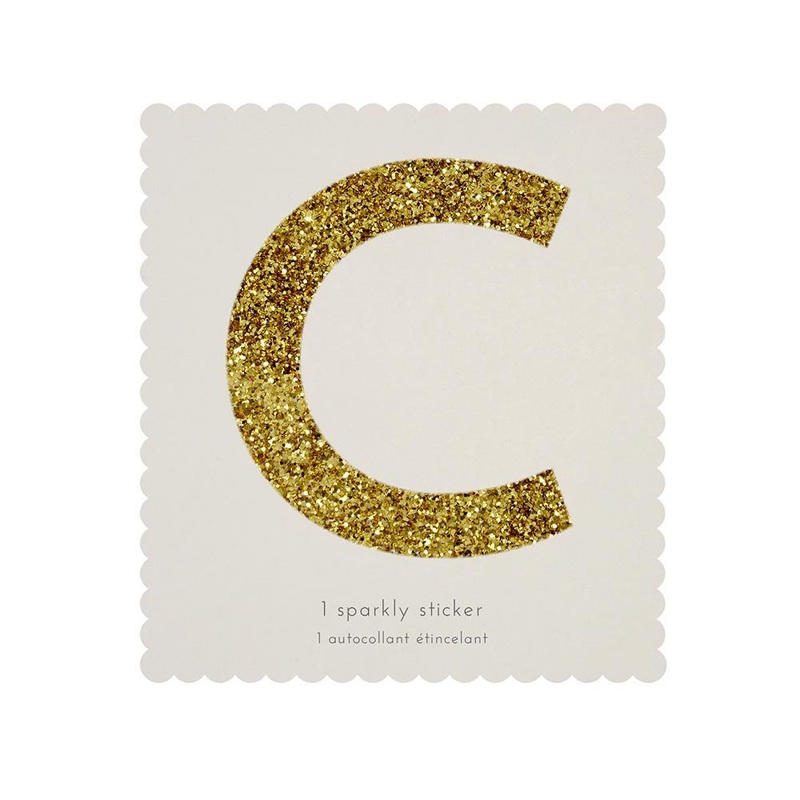 Chunky Gold Glitter C Sticker