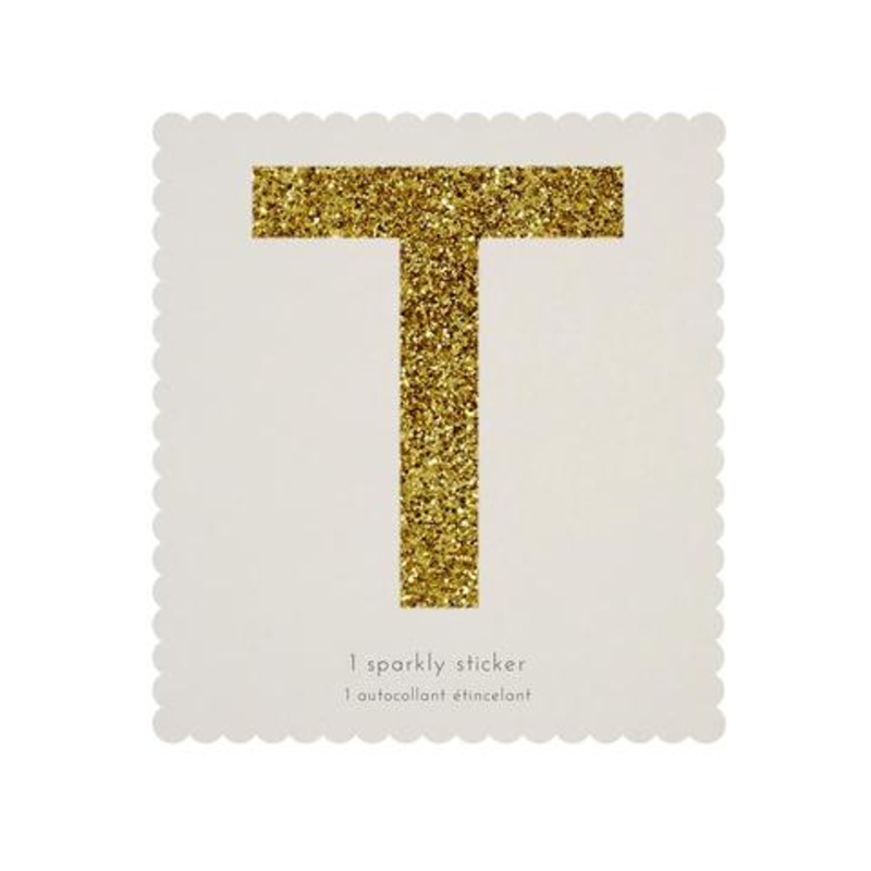 Chunky Gold Glitter T Sticker