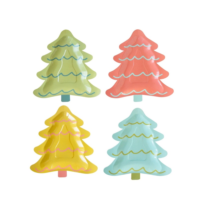 Colorful Christmas Tree Plates
