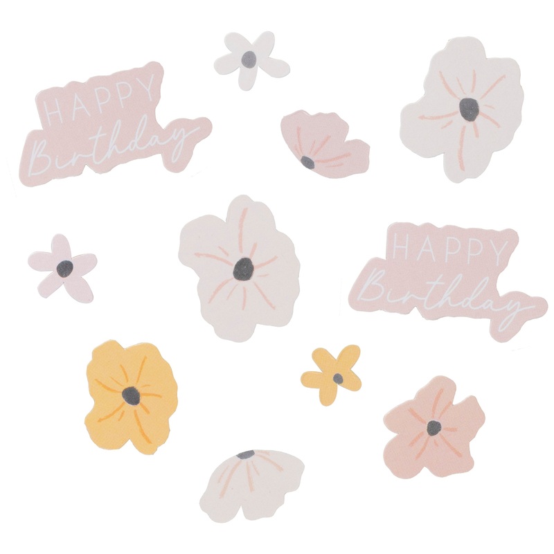 Floral  Happy Birthday Confetti